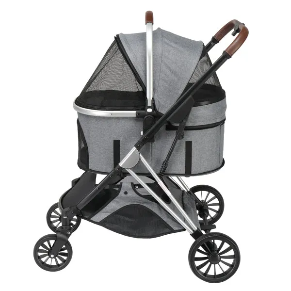 2-in-1 Pet Stroller for Comfortable, Stylish, and Safe Outings, Gray