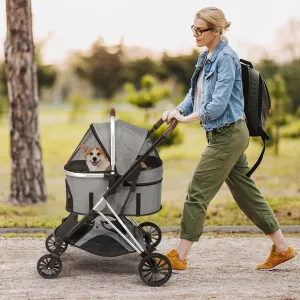 2-in-1 Pet Stroller for Comfortable, Stylish, and Safe Outings, Gray