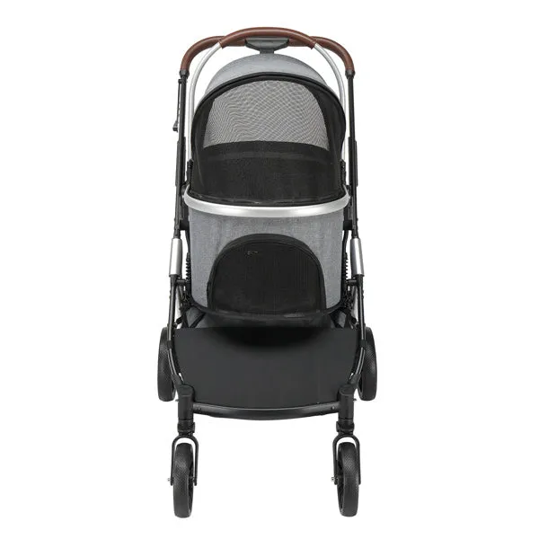 2-in-1 Pet Stroller for Comfortable, Stylish, and Safe Outings, Gray