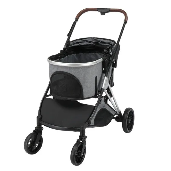 2-in-1 Pet Stroller for Comfortable, Stylish, and Safe Outings, Gray