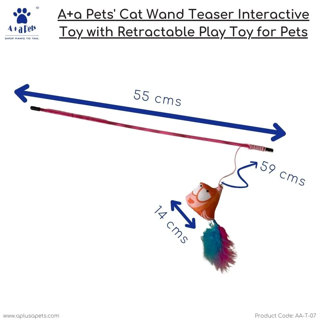 A a Pets' Cat Wand Nemo Teaser Interactive Toy with retractable attached  Fish (Orange)