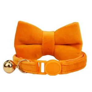 AnyWags Cat Collar Orange Bow Small with Safety Buckle, Bell, and Durable Strap Stylish and Comfortable Pet Accessor