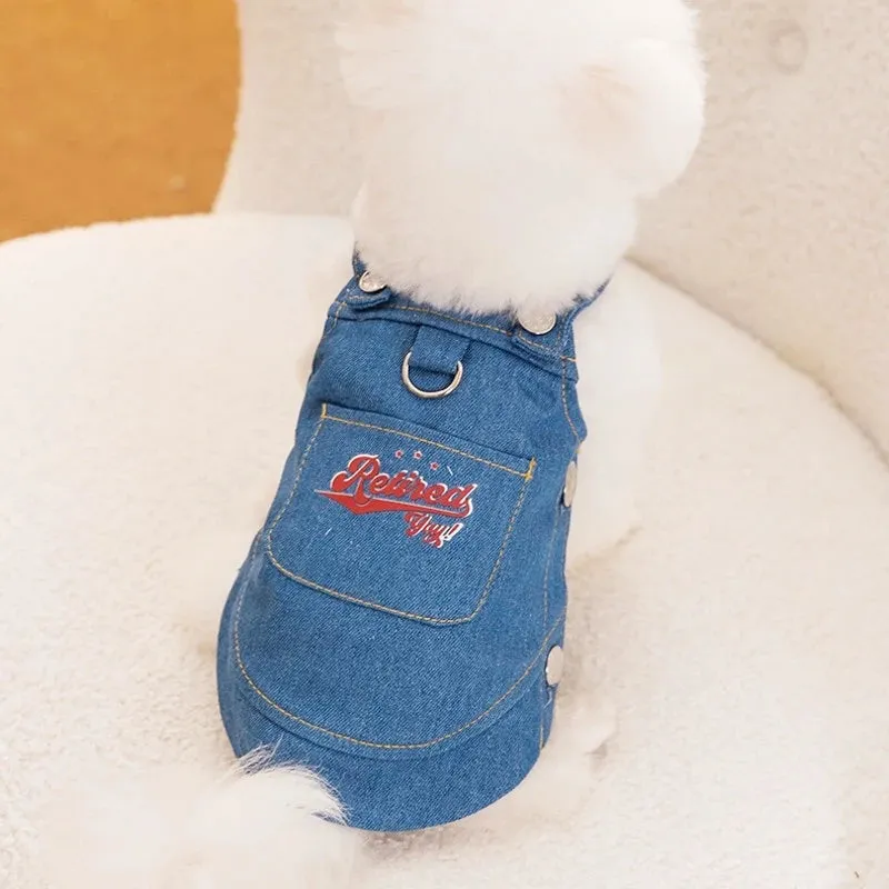 Autumn Pet Dog Clothes for Small Dogs | Fashion Dog Denim Dress | Cute Puppy Skirt | Warm Soft Cat Suspender Skirt | Chihuahua Clothes