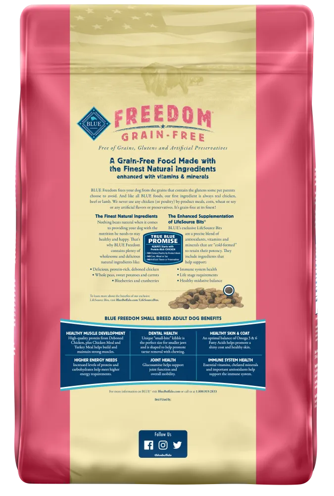 Blue Buffalo Freedom Grain Free Chicken Recipe Small Breed Adult Dry Dog Food