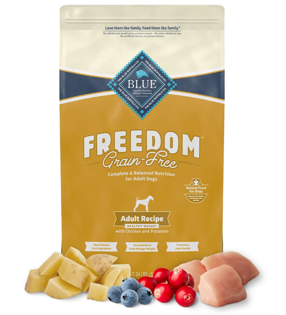 Blue Buffalo Freedom Grain Free Healthy Weight Chicken Dry Dog Food