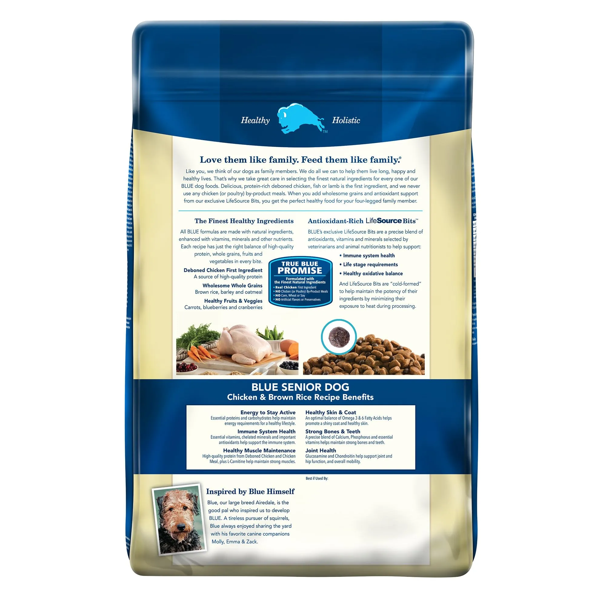 Blue Buffalo Life Protection Formula Senior Dry Dog Food, Supports Joint Health and Mobility, Made with Natural Ingredients, Chicken & Brown Rice Recipe, 30-lb. Bag