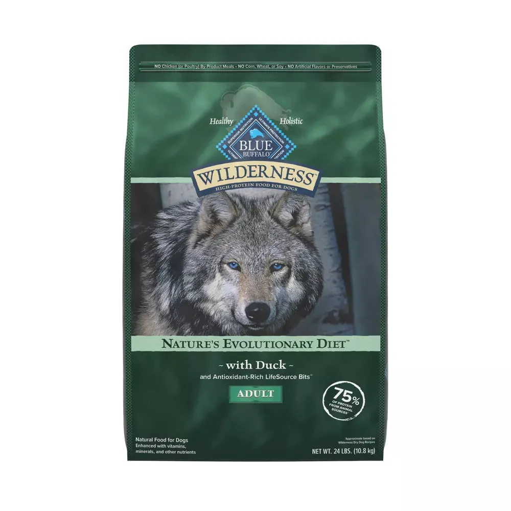 Blue Buffalo Wilderness Duck Flavor Adult Dry Dog Food - 24 lbs.