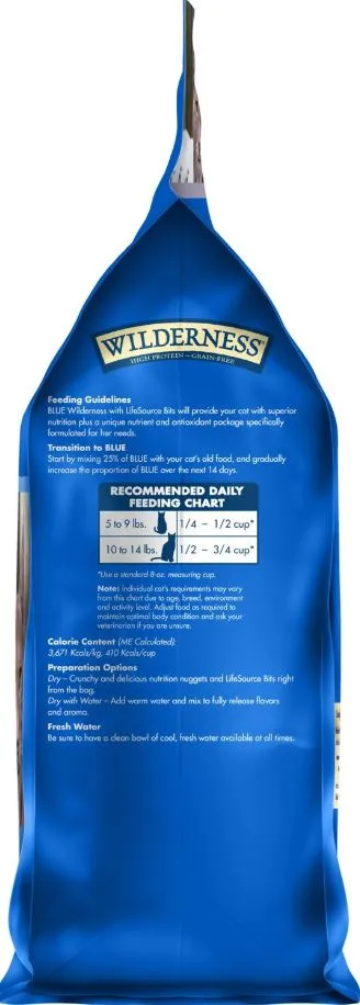 Blue Buffalo Wilderness Indoor Chicken Recipe Grain Free Dry Cat Food - 5 lbs.