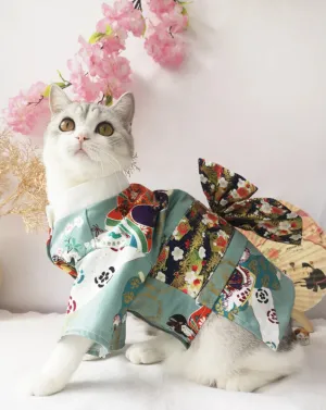 Comfortable Cotton Japanese Kimono for Dogs and Cats - Perfect for Autumn and Winter - Comfortable Cotton Japanese Kimono for Dogs, Cat and Dog Clothes, Autumn and Winter