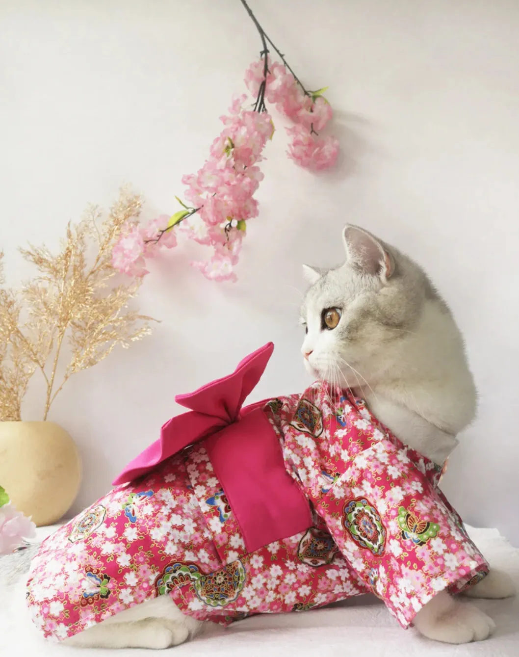 Comfortable Cotton Japanese Kimono for Dogs and Cats - Perfect for Autumn and Winter - Comfortable Cotton Japanese Kimono for Dogs, Cat and Dog Clothes, Autumn and Winter