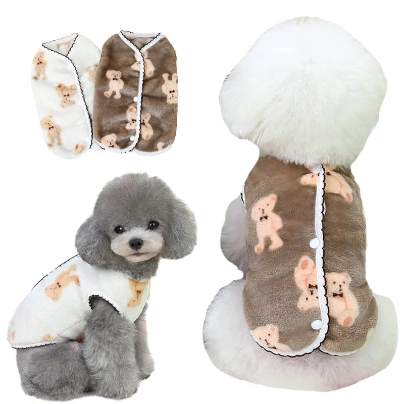 Cozy Winter Attire: Soft Fleece Dog Vest - Warm Puppy Jacket for Small Dogs - Fashionable Dog Coat Perfect for French Bulldogs and Chihuahuas