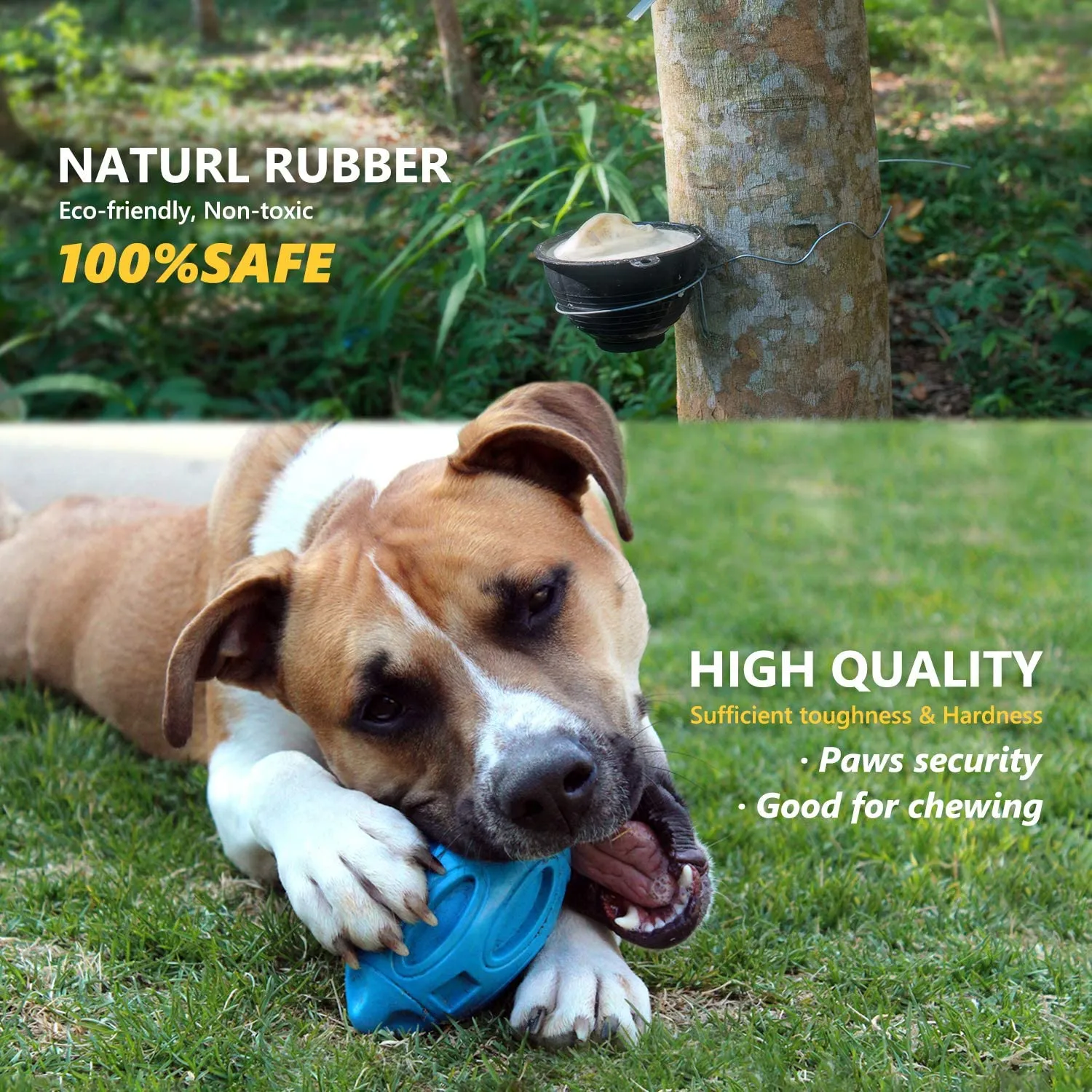 Durable Rubber Squeaky Rugby Dog Ball