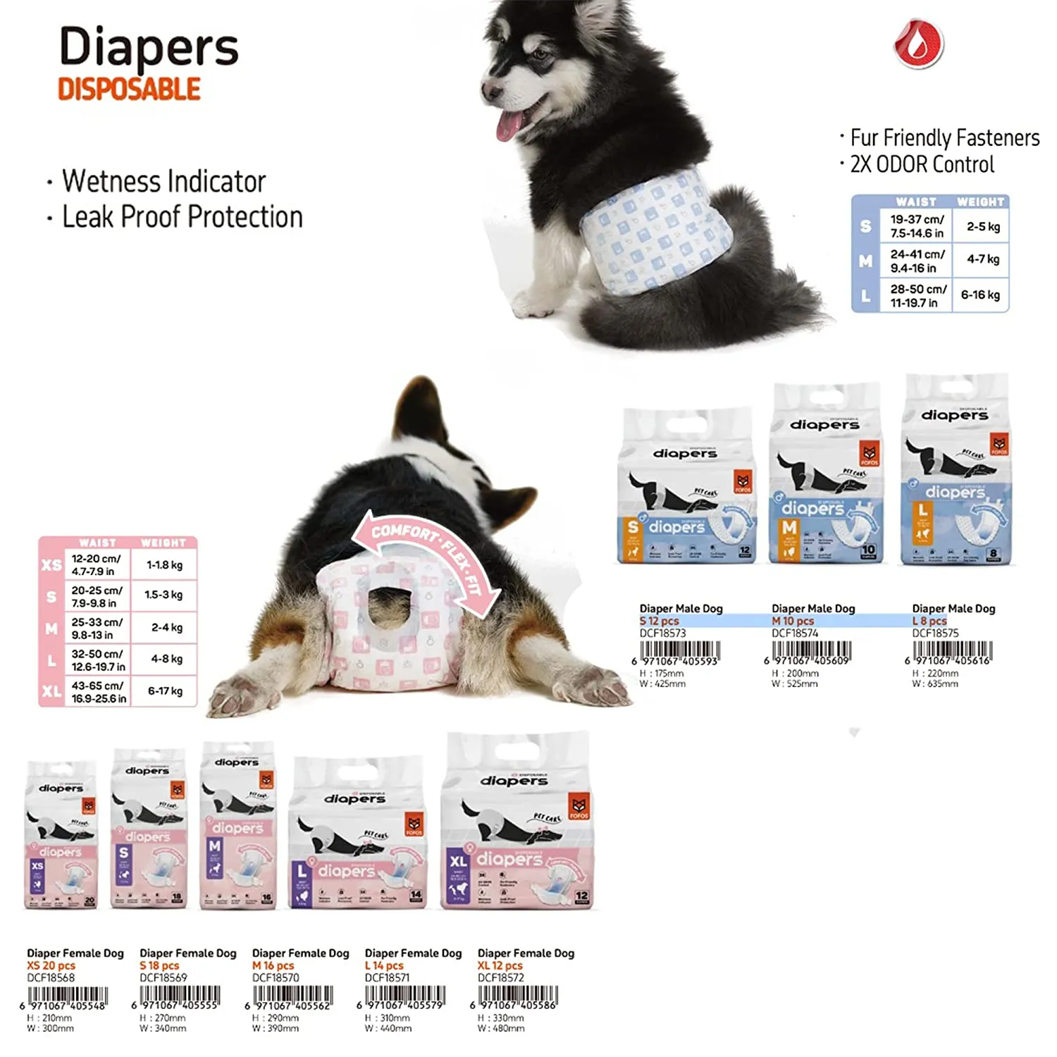 FOFOS Diaper Female Dog