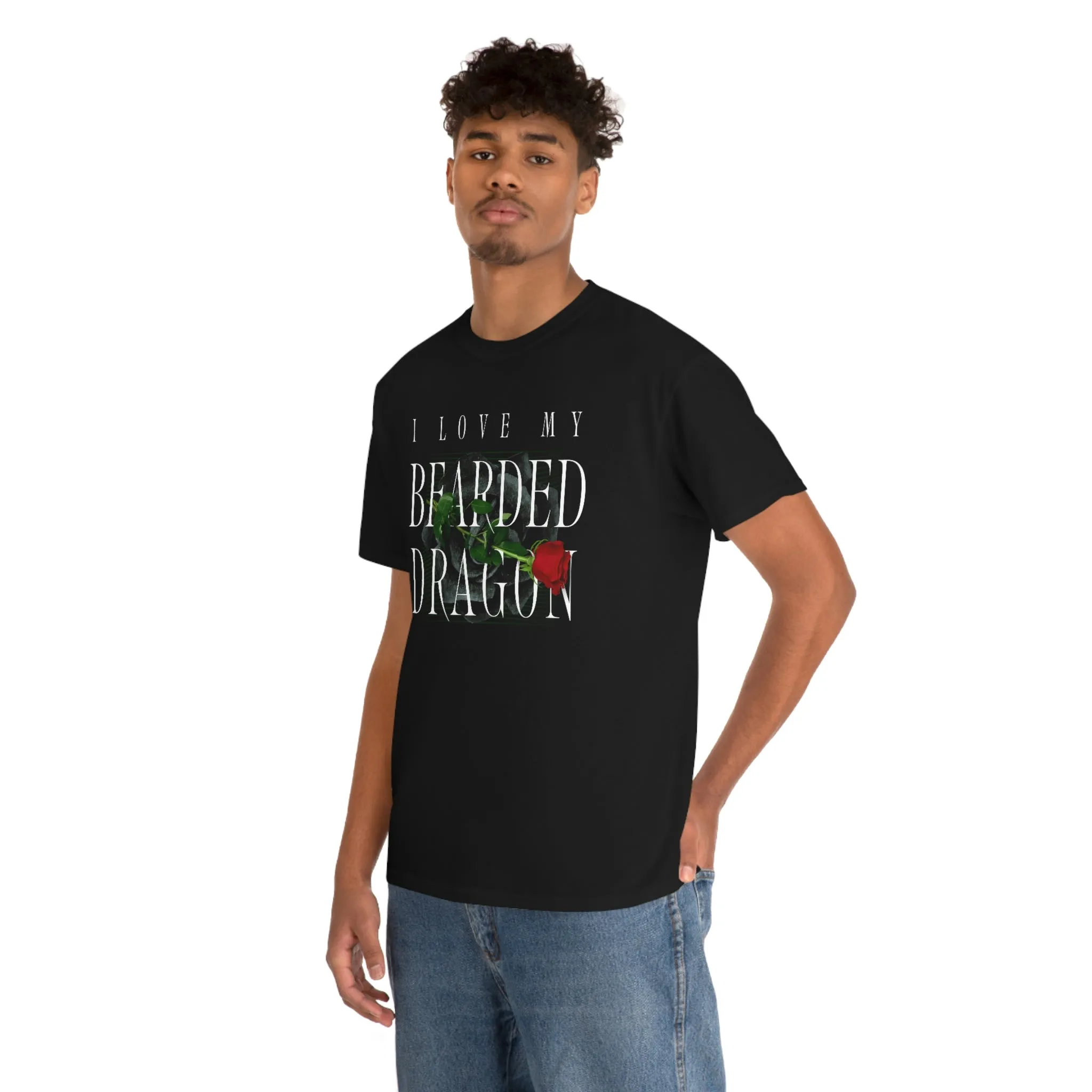 I Love My Bearded Dragon Rose Heavy Cotton T-Shirt