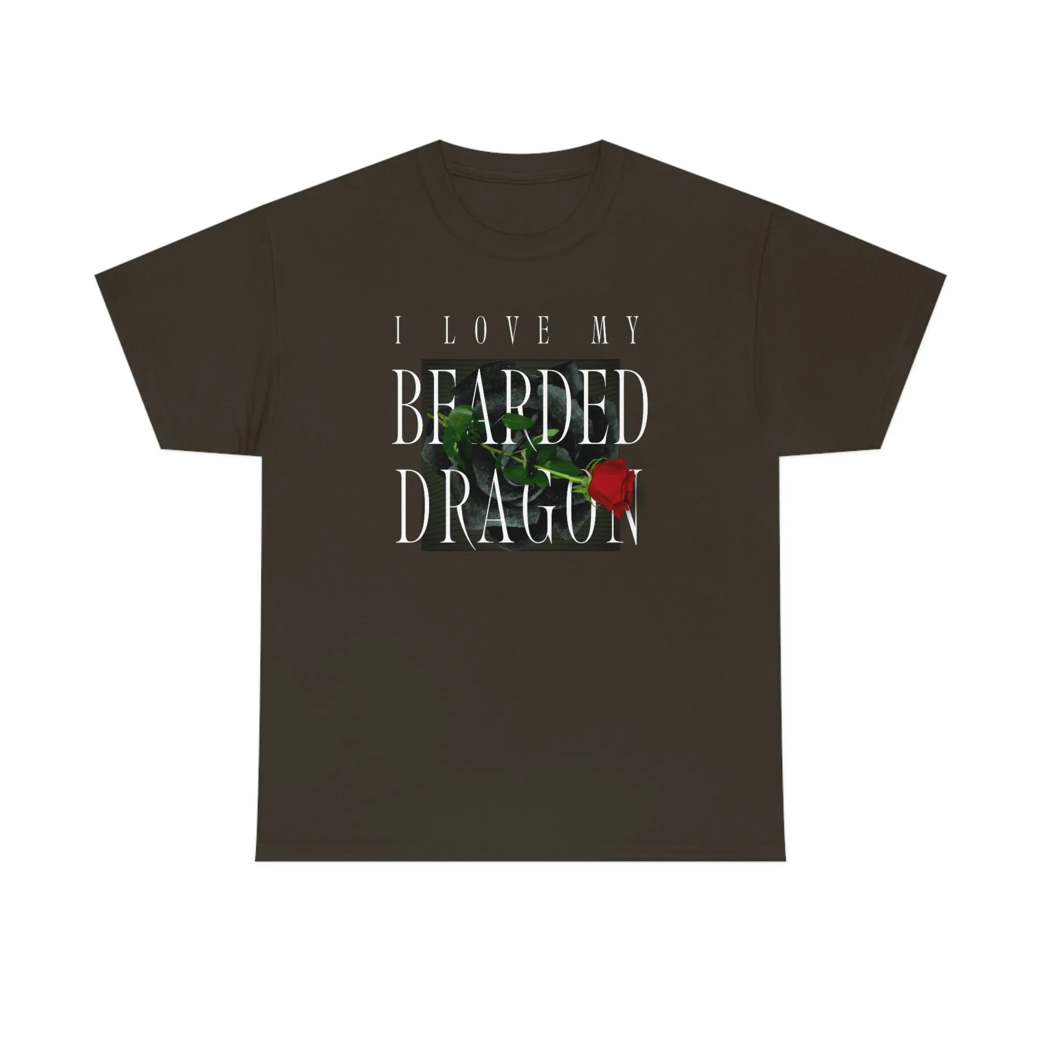 I Love My Bearded Dragon Rose Heavy Cotton T-Shirt