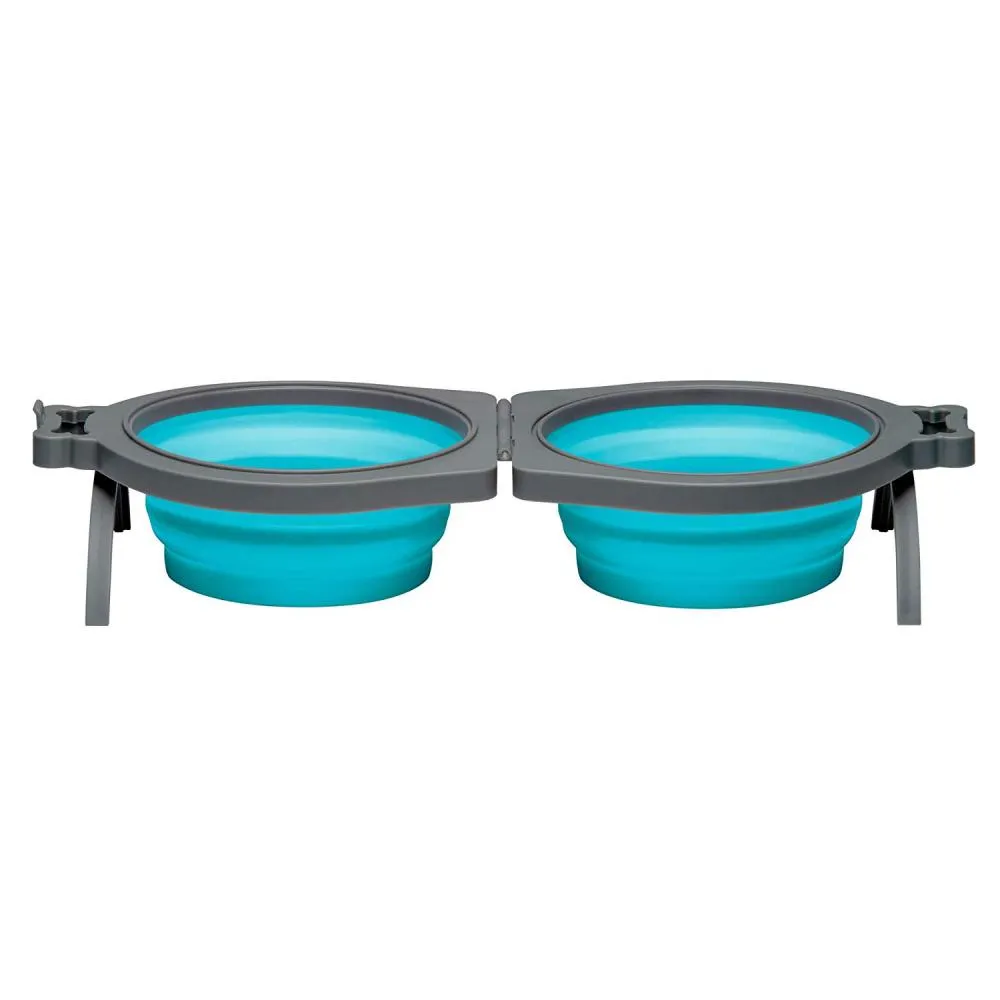 Loving Pets Blue Bella Roma Travel Double Diner Bowl