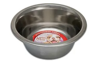 Loving Pets Quart Traditional Stainless Steel Dish Pet Bowl