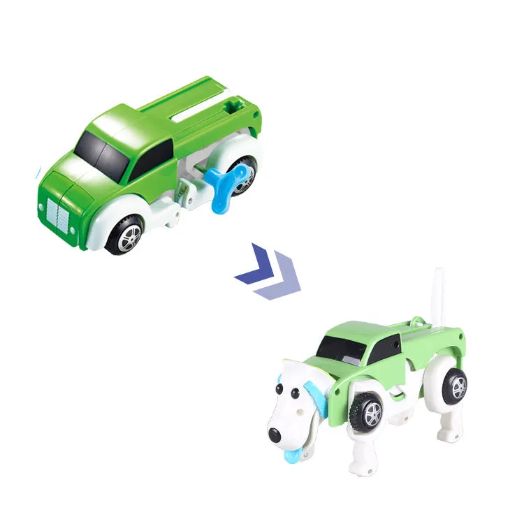 On-Chain Spring-Powered Energy Storage Deformation Dog Toy Car, TO0053