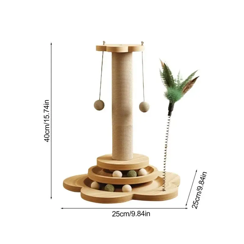 Pet Cat Toy cat scratcher with Turntable Funny Cat Stick Balls Durable Sisal Scratching Board Cat Supplies Cat Grab Column