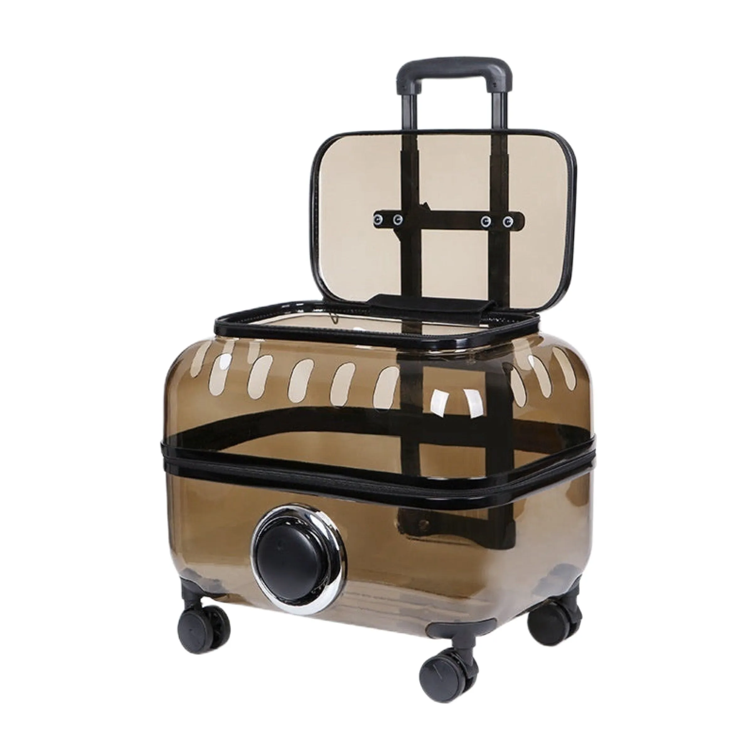 Pet Luggage Generation Traveler Bag Portable Trolley Space Capsule in Transparent, Brown,Clear for Cat, Bunny and other Small Pets