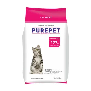 Purepet Adult ( 1 Year) Tuna and Salmon, Dry Cat Food 1.2 kg