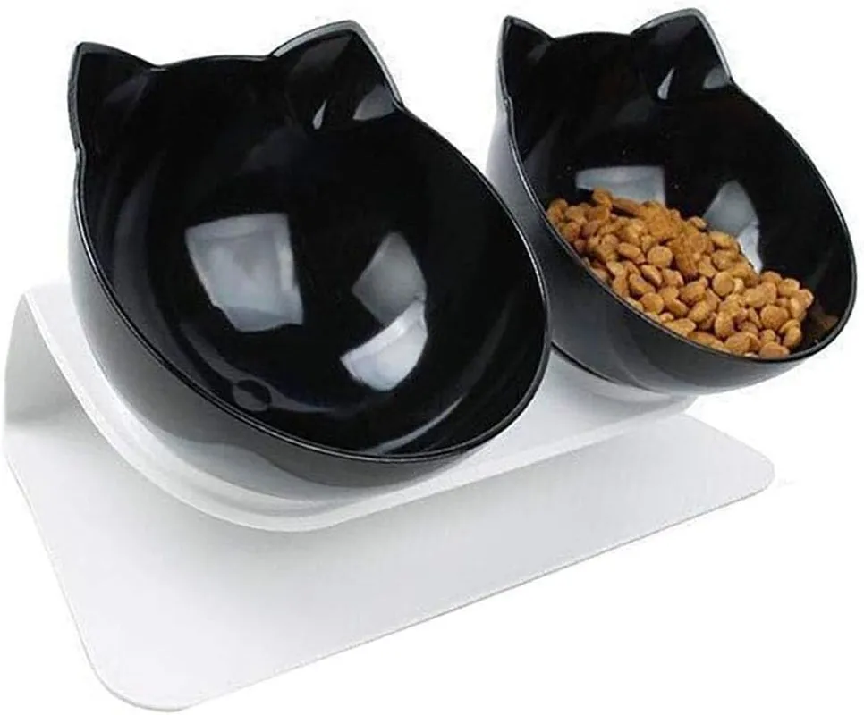 Raised Cat Bowls with 15° Tilt