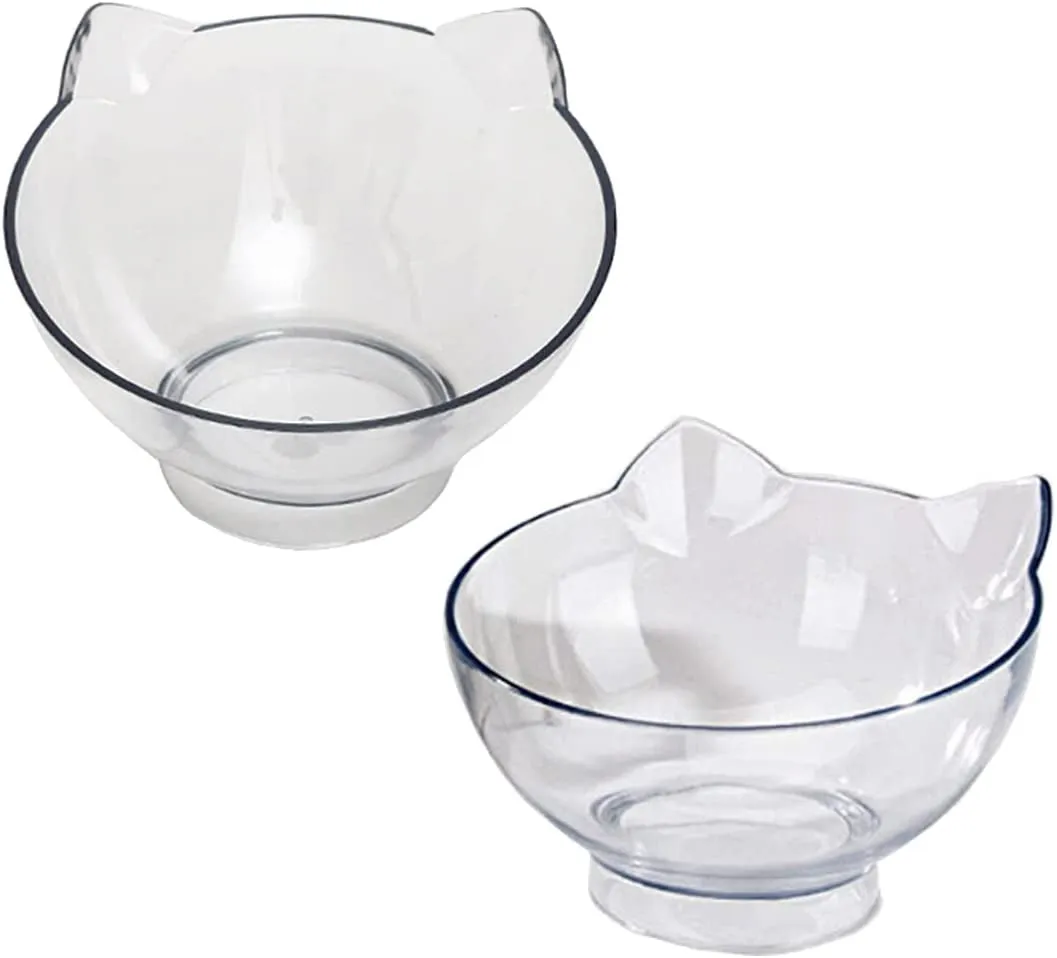 Raised Cat Bowls with 15° Tilt