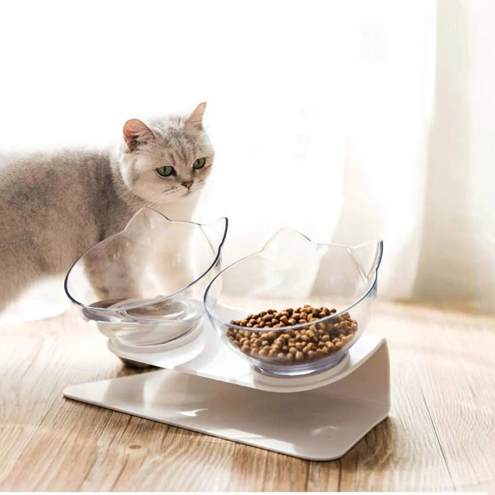 Raised Cat Bowls with 15° Tilt