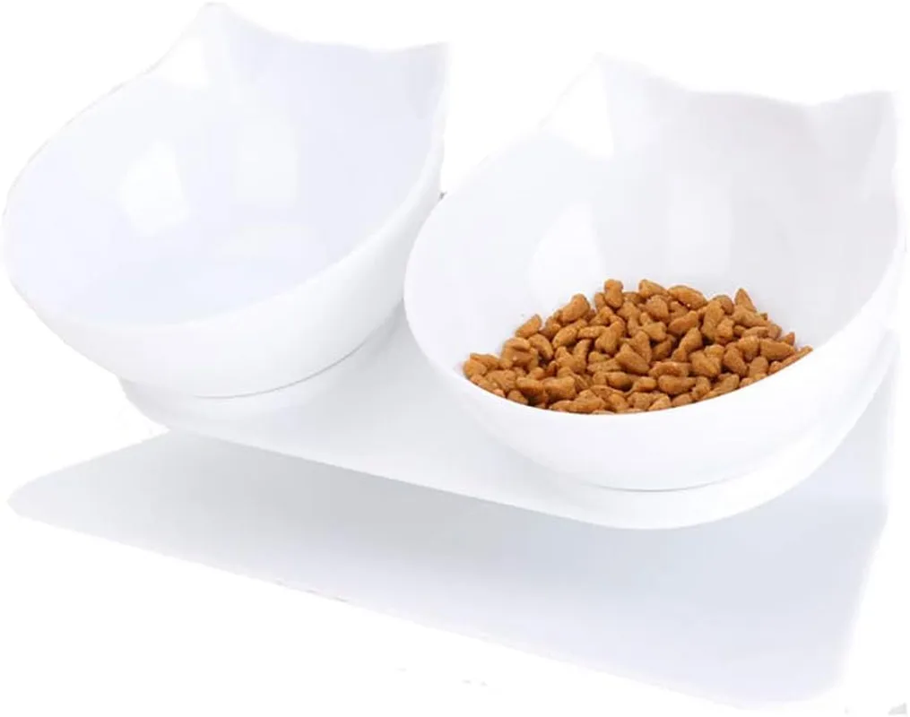 Raised Cat Bowls with 15° Tilt