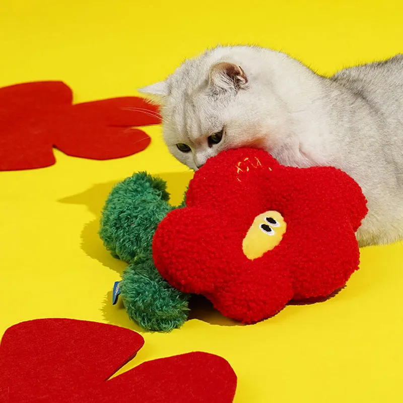 Red Flower Catnip Cat Toy