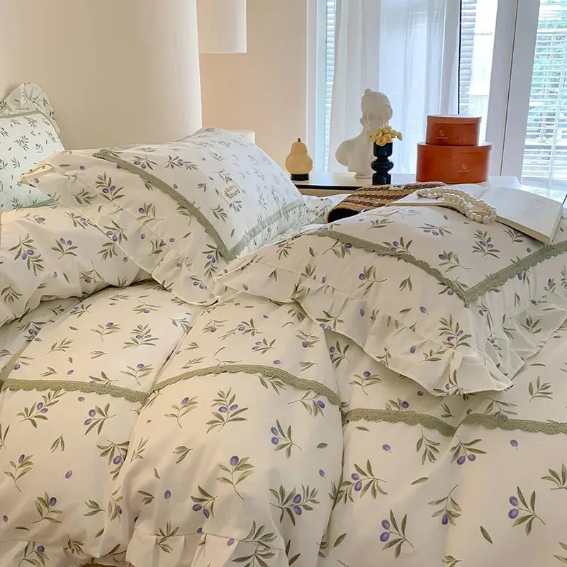 Spring Garden Floral Duvet Cover Set - 100% Cotton, Double Queen