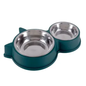 Stainless Steel Pet Food & Water Bowls – Durable Dual Pet Feeding Set for Dogs & Cats