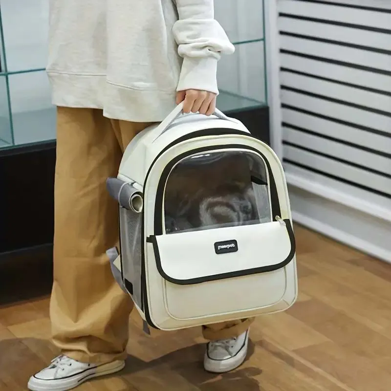 Transparent Space Capsule Pet Carrier - Stylish & Secure Travel Solution for Pets