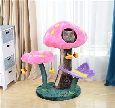 Wonderland Cat Tree with Garden Inspired Condo and Perches