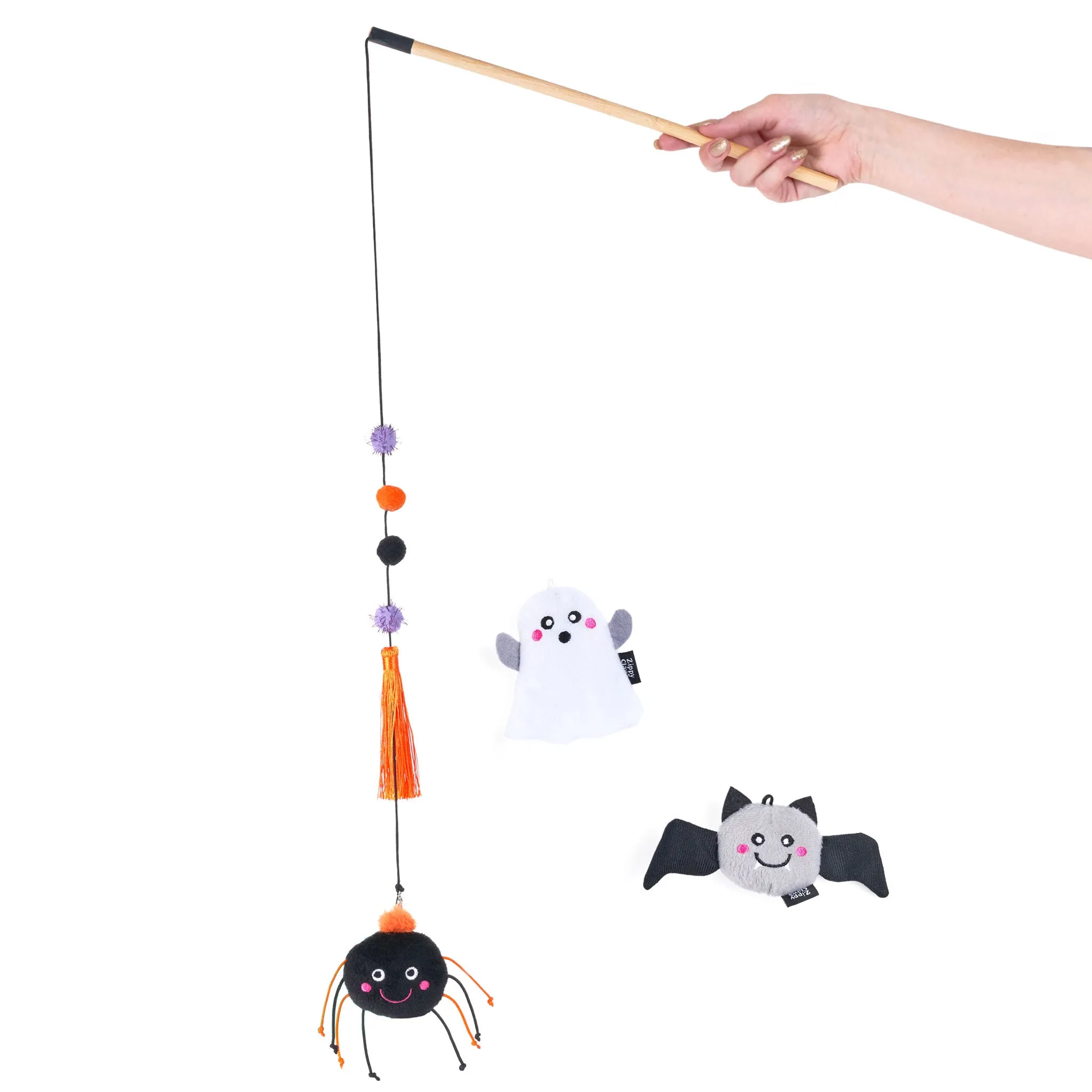 Zippy Claws Halloween Zippy Stick Ghost with Friends Cat Wand